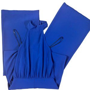 Lulu's Royal Blue Halter Jumpsuit